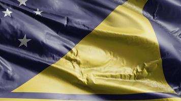 Tokelau flag waving on the wind loop. Tokelau banner swaying on the breeze. Full filling background. 10 seconds loop. video