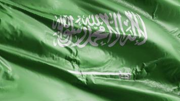 Saudi Arabia flag waving on the wind loop. Saudi Arabia banner swaying on the breeze. Full filling background. 10 seconds loop. video