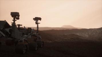 Curiosity Mars Rover exploring the surface of red planet video