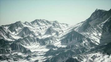 Aerial view of the Alps mountains in snow video