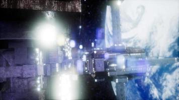 station spatiale et terre. Animation 3D video