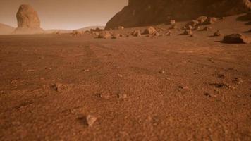 fantastische Marslandschaft in rostigen Orangetönen video