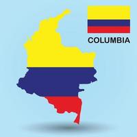 mapa de colombia y fondo de bandera vector