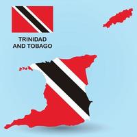 trinidad y tobago mapa y fondo de bandera vector