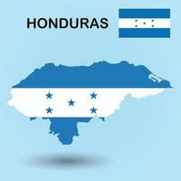 mapa de honduras y fondo de bandera vector