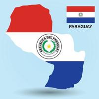 mapa de paraguay y fondo de bandera vector