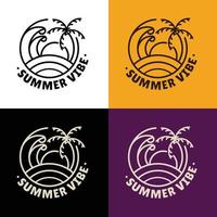 Sumer Vibe Icon Label Badge of Beach in Summer Suited for your sumer theme project or badge on T-Shirt vector