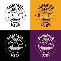 Sumer Vibe Icon Label Badge of Beach in Summer Suited for your sumer theme project or badge on T-Shirt vector