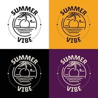 Sumer Vibe Icon Label Badge of Beach in Summer Suited for your sumer theme project or badge on T-Shirt vector