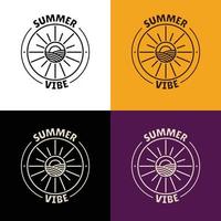 Sumer Vibe Icon Label Badge of Beach in Summer Suited for your sumer theme project or badge on T-Shirt vector