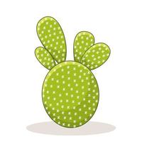 Cactus with thorns. Mexican green plant with spines. Element of the desert and southern landscape. Cartoon flat vector illustration. Isolated on white background.