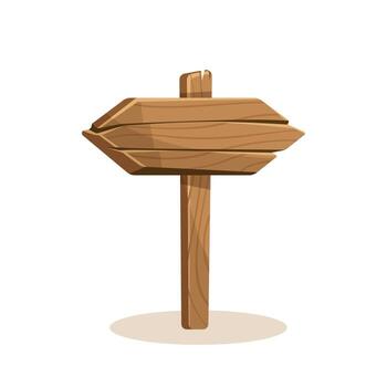 Realistic wooden pointer, billboard, signboard, Vector. Blank banner set. Rustic signpost for country design. blank pointer wood texture. Arrow road guidepost, symbol of adventure and navigation. vector