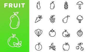 Fruit icon set line style vector for your design