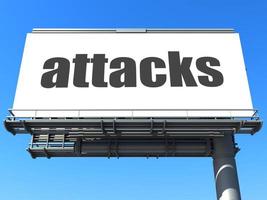 attacks word on billboard photo