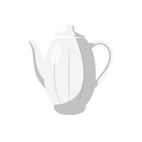 Ceramic Teapot Flat Illustration. Clean Icon Design Element on Isolated White Background vector