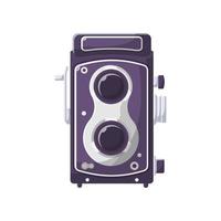 Vintage Camera Flat Illustration. Clean Icon Design Element on Isolated White Background vector