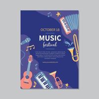 Hand drawn music festival banners vector