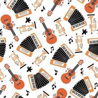 seamless pattern of musical instrument vector