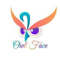 gradient owl face graphic design. colorful owl face logo design inspiration. vector illustration