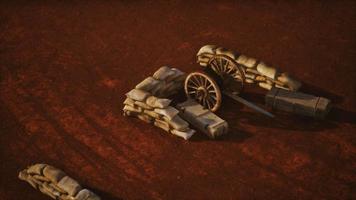 gun behind sandbags during the U.S. Civil War video