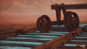 Abandoned railway tracks in the desert video