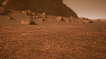 Fantastic martian landscape in rusty orange shades video