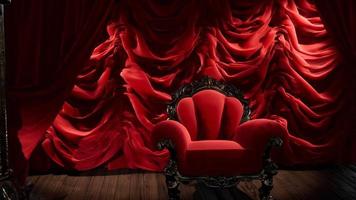 luxurious theater curtain stage with chair video