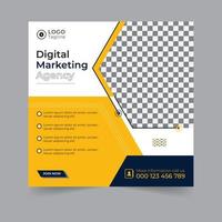 Digital marketing social media post business webinar for social media post, business banner template geometric shape design for attractive abstract elements post background space for text vector