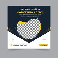 Digital marketing social media post business webinar for social media post, business banner template geometric shape design for attractive abstract elements post background space for text vector