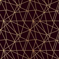 triangles mosaic of thin golden lines on a dark luxury background seamless pattern for wrapping paper textile vector