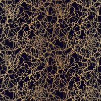 kintsugi art seamless pattern with gold thin lines and abstract shards on dark luxury background vector