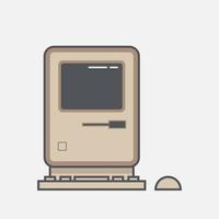 Old computer retro vector