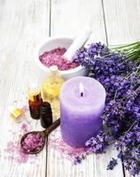 Spa products with lavender photo