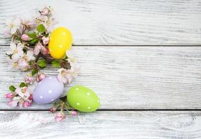 Easter eggs with blossom photo
