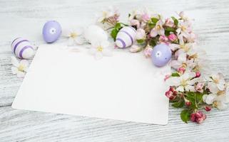 Easter eggs and greeting card photo