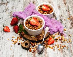 Homemade baked granola photo