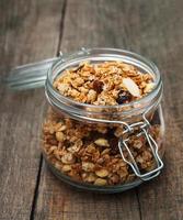 homemade granola in jar photo