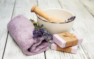 Lavender with soap photo