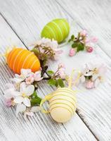 Easter eggs with blossom photo