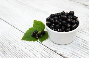 Bowl with blackcurrants photo