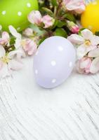 Easter eggs and apple blossom photo