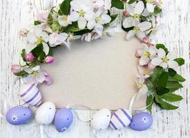 Easter eggs and greeting card photo