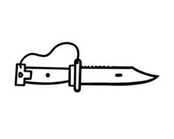 cuchillo bayoneta, cuchillo militar. ilustración para impresión, fondos, cubiertas, empaques, tarjetas de felicitación, carteles, pegatinas, textiles y diseño de temporada. aislado sobre fondo blanco. vector