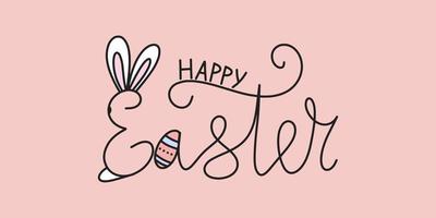 Vector easter holiday lettering greeting phrase illustration