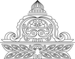 Indian Traditional and Cultural Rangoli, Alpona, Kolam, or Paisley vector line art. Bengal art India. for textile printing, logo, wallpaper