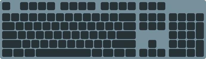 teclado de tamaño completo con teclas sin letras, maqueta vectorial de teclados, qwerty flatlay. vector