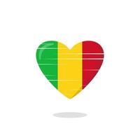 Mali flag shaped love illustration. vector