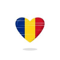 Romania flag shaped love illustration vector