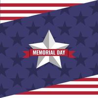 Memorial day title text with stars background vector