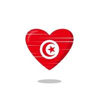 Tunisia flag shaped love illustration vector